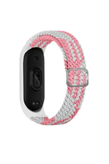 Uray store Xiaomi Mi Band 6 Star Kordon - Pembe-Beyaz