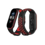 Uray store Xiaomi Mi Band 7 Spor Delikli Kordon - Siyah-Kırmızı