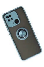 Uray store Xiaomi Poco C40 Kılıf Montreal Yüzüklü Silikon Kapak - Buz Mavi - Görsel 2