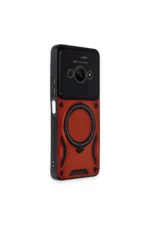 Uray store Xiaomi Poco C61 Kılıf Joy Lens Standlı Kapak - Kırmızı - Görsel 2