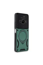 Uray store Xiaomi Poco C61 Kılıf Joy Lens Standlı Kapak - Koyu Yeşil - Görsel 2