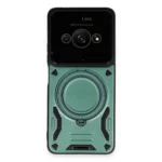 Uray store Xiaomi Poco C61 Kılıf Joy Lens Standlı Kapak - Koyu Yeşil