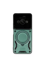 Uray store Xiaomi Poco C61 Kılıf Joy Lens Standlı Kapak - Koyu Yeşil
