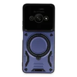 Uray store Xiaomi Poco C61 Kılıf Joy Lens Standlı Kapak - Lacivert