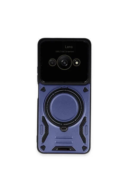 Uray store Xiaomi Poco C61 Kılıf Joy Lens Standlı Kapak - Lacivert
