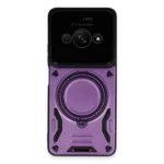 Uray store Xiaomi Poco C61 Kılıf Joy Lens Standlı Kapak - Mor