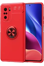 Uray store Xiaomi Poco F3 Kılıf Range Yüzüklü Silikon - Kırmızı