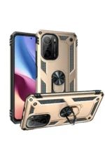 Uray store Xiaomi Poco F3 Kılıf Sofya Yüzüklü Silikon Kapak - Gold - Görsel 2