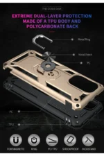 Uray store Xiaomi Poco F3 Kılıf Sofya Yüzüklü Silikon Kapak - Gold - Görsel 5