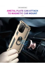 Uray store Xiaomi Poco F3 Kılıf Sofya Yüzüklü Silikon Kapak - Gold - Görsel 6
