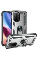 Uray store Xiaomi Poco F3 Kılıf Sofya Yüzüklü Silikon Kapak - Gümüş - Görsel 2