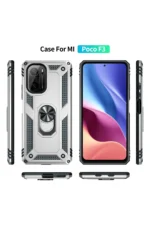 Uray store Xiaomi Poco F3 Kılıf Sofya Yüzüklü Silikon Kapak - Gümüş - Görsel 3