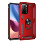 Uray store Xiaomi Poco F3 Kılıf Sofya Yüzüklü Silikon Kapak - Kırmızı