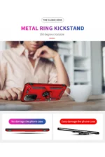 Uray store Xiaomi Poco F3 Kılıf Sofya Yüzüklü Silikon Kapak - Kırmızı - Görsel 4