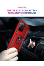 Uray store Xiaomi Poco F3 Kılıf Sofya Yüzüklü Silikon Kapak - Kırmızı - Görsel 6