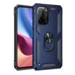 Uray store Xiaomi Poco F3 Kılıf Sofya Yüzüklü Silikon Kapak - Lacivert
