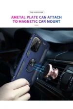 Uray store Xiaomi Poco F3 Kılıf Sofya Yüzüklü Silikon Kapak - Lacivert - Görsel 6