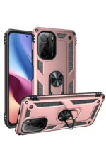 Uray store Xiaomi Poco F3 Kılıf Sofya Yüzüklü Silikon Kapak - Rose - Görsel 2