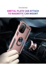 Uray store Xiaomi Poco F3 Kılıf Sofya Yüzüklü Silikon Kapak - Rose - Görsel 6