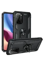 Uray store Xiaomi Poco F3 Kılıf Sofya Yüzüklü Silikon Kapak - Siyah - Görsel 2