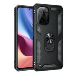 Uray store Xiaomi Poco F3 Kılıf Sofya Yüzüklü Silikon Kapak - Siyah