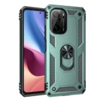Uray store Xiaomi Poco F3 Kılıf Sofya Yüzüklü Silikon Kapak - Yeşil