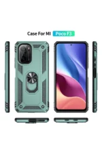 Uray store Xiaomi Poco F3 Kılıf Sofya Yüzüklü Silikon Kapak - Yeşil - Görsel 3