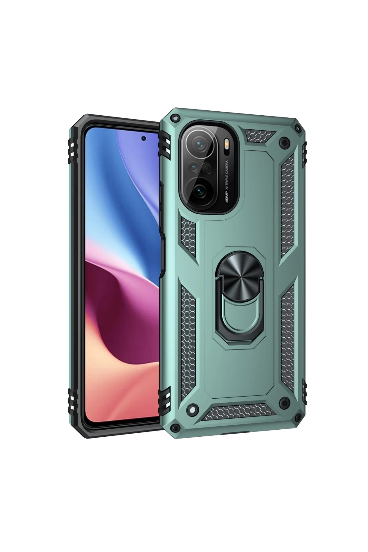 newface-xiaomi-poco-f3-kilif-sofya-yuzuklu-silikon-kapak-yesil-default Uray store Xiaomi Poco F3 Kılıf Sofya Yüzüklü Silikon Kapak - Yeşil - Görsel 1