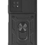 Uray store Xiaomi Poco M4 Pro 4G Kılıf Pars Lens Yüzüklü Silikon - Siyah