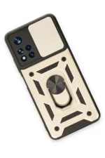 Uray store Xiaomi Poco M4 Pro 5G Kılıf Pars Lens Yüzüklü Silikon - Gold - Görsel 3
