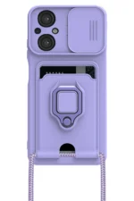 Uray store Xiaomi Poco M5 Kılıf Zuma Kartvizitli Yüzüklü Silikon - Lila - Görsel 2