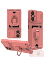 Uray store Xiaomi Poco M5 Kılıf Zuma Kartvizitli Yüzüklü Silikon - Pembe