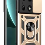 Uray store Xiaomi Poco M6 Pro 4G Kılıf Pars Lens Yüzüklü Silikon - Gold
