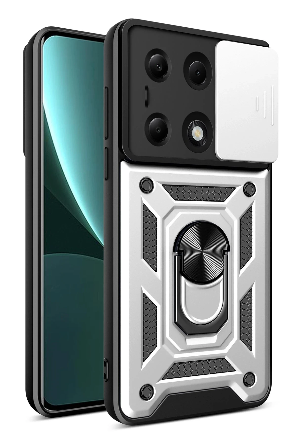 newface-xiaomi-poco-m6-pro-4g-kilif-pars-lens-yuzuklu-silikon-gumus-default Uray store Xiaomi Poco M6 Pro 4G Kılıf Pars Lens Yüzüklü Silikon - Gümüş - Görsel 1