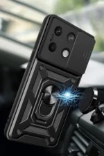 Uray store Xiaomi Poco M6 Pro 4G Kılıf Pars Lens Yüzüklü Silikon - Yeşil - Görsel 2