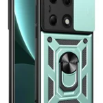 Uray store Xiaomi Poco M6 Pro 4G Kılıf Pars Lens Yüzüklü Silikon - Yeşil