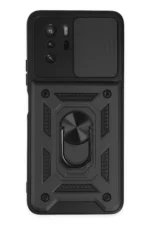 Uray store Xiaomi Poco X3 GT Kılıf Pars Lens Yüzüklü Silikon - Siyah