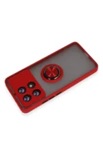 Uray store Xiaomi Poco X6 Pro Kılıf Montreal Yüzüklü Silikon Kapak - Kırmızı - Görsel 3