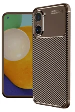 Uray store Xiaomi Poco X7 Pro Kılıf Auto Focus Karbon Kapak - Kahverengi