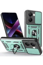 Uray store Xiaomi Poco X7 Pro Kılıf Pars Lens Yüzüklü Silikon - Yeşil