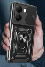 Uray store Xiaomi Poco X7 Pro Kılıf Pars Lens Yüzüklü Silikon - Lacivert - Görsel 4