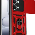 Uray store Xiaomi Poco X8 Pro Max Pars Lens Yüzüklü Silikon - Kırmızı