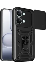 Uray store Xiaomi Poco X8 Pro Max Pars Lens Yüzüklü Silikon - Siyah