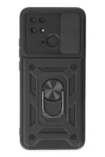 Uray store Xiaomi Redmi 10C Kılıf Pars Lens Yüzüklü Silikon - Siyah