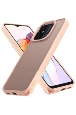 Uray store Xiaomi Redmi 12C Kılıf Elegant Kapak - Pudra