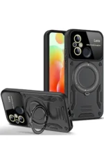 Uray store Xiaomi Redmi 12C Kılıf Joy Lens Standlı Kapak - Siyah