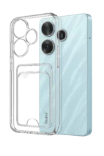 Uray store Xiaomi Redmi 13 4G Kılıf Kart Şeffaf Silikon - Şeffaf