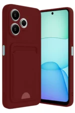 Uray store Xiaomi Redmi 13 4G Kılıf Kelvin Kartvizitli Silikon - Bordo