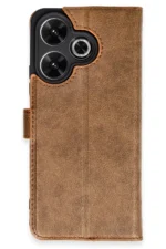 Uray store Xiaomi Redmi 13 4G Kılıf Trend S Plus Kapaklı Kılıf - Taba