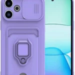 Uray store Xiaomi Redmi 13 4G Kılıf Zuma Kartvizitli Yüzüklü Silikon - Lila